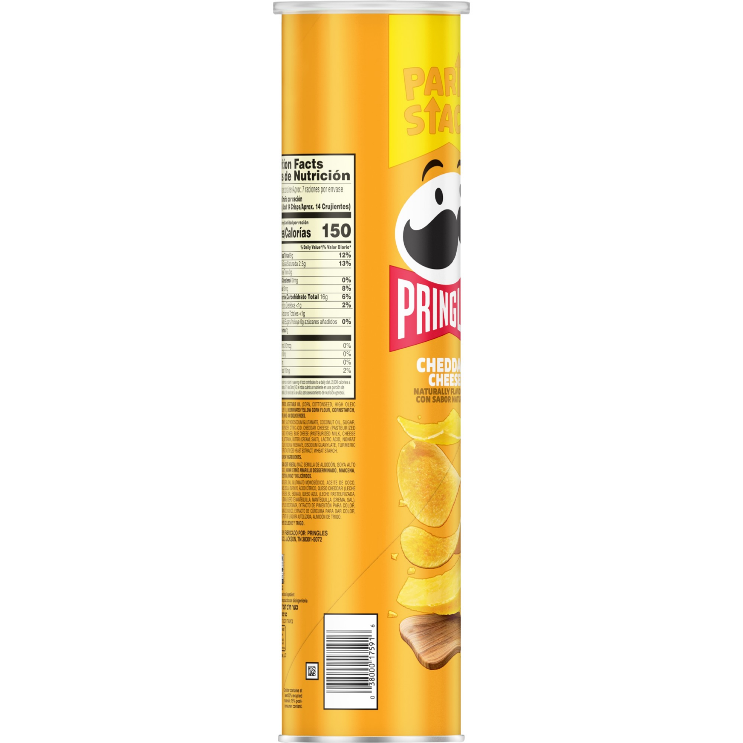 slide 5 of 8, Pringles Cheddar Cheese Potato Crisps Chips, 7.1 oz