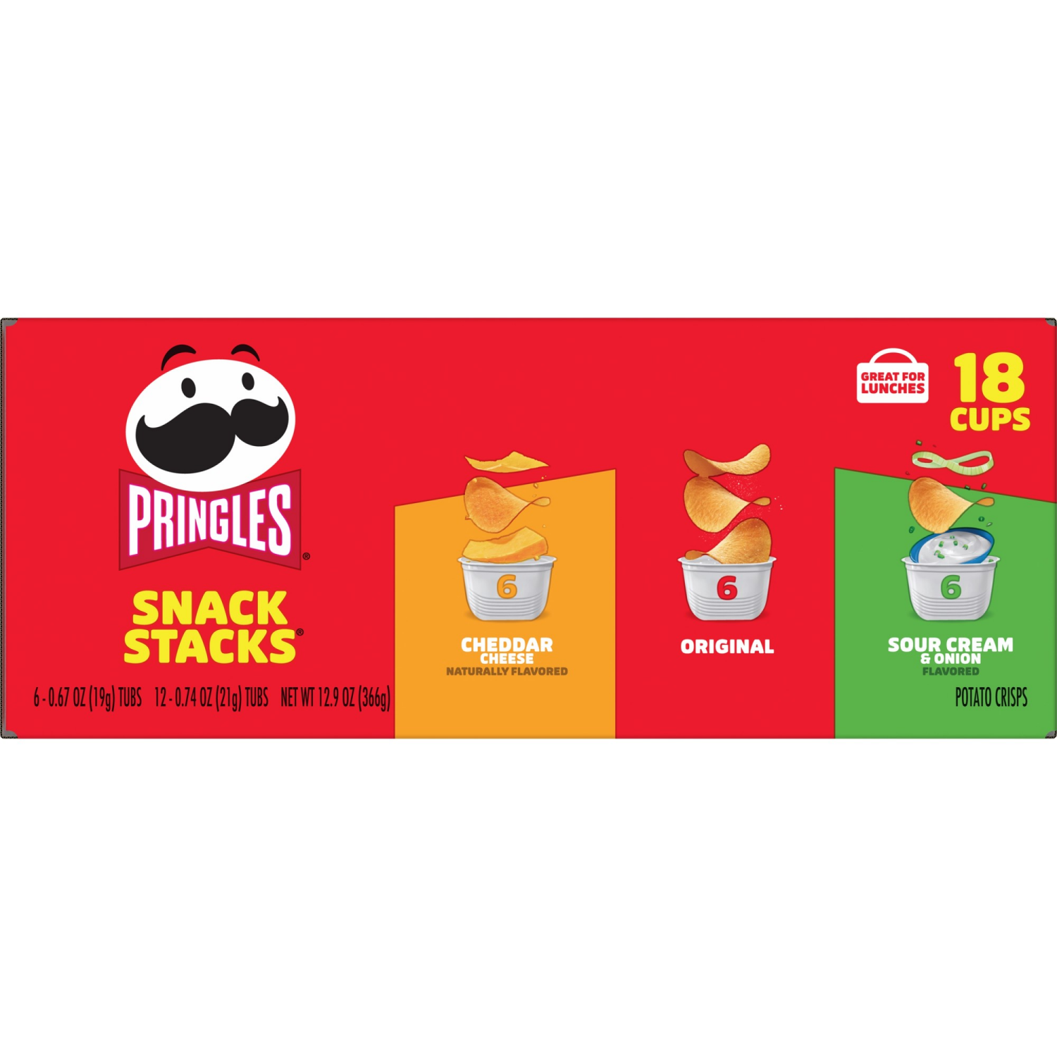 slide 2 of 5, Pringles Variety Pack Potato Crisps Chips, 18 ct