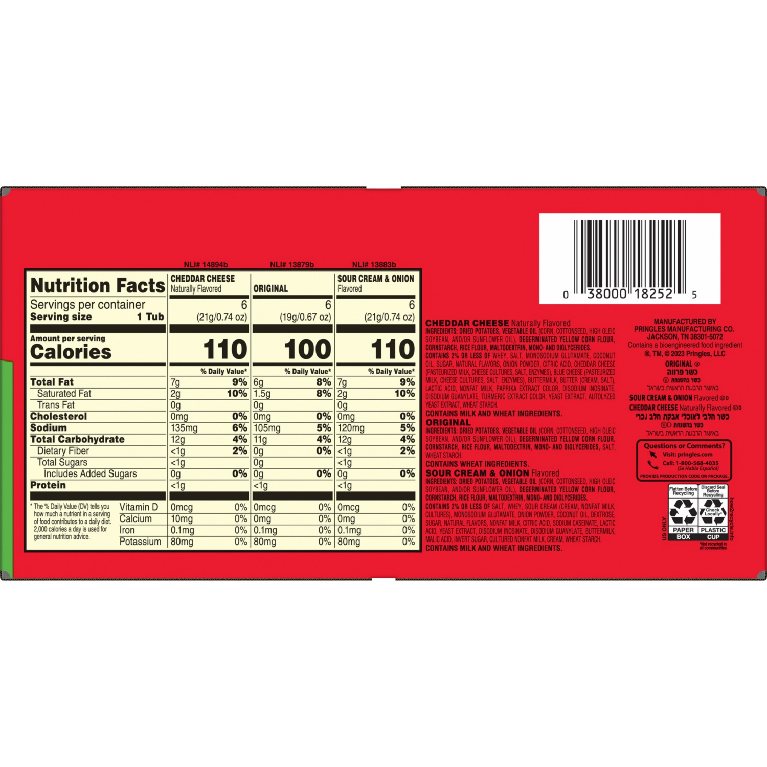 slide 3 of 8, Pringles Potato Crisps Chips Variety Pack, 18 ct