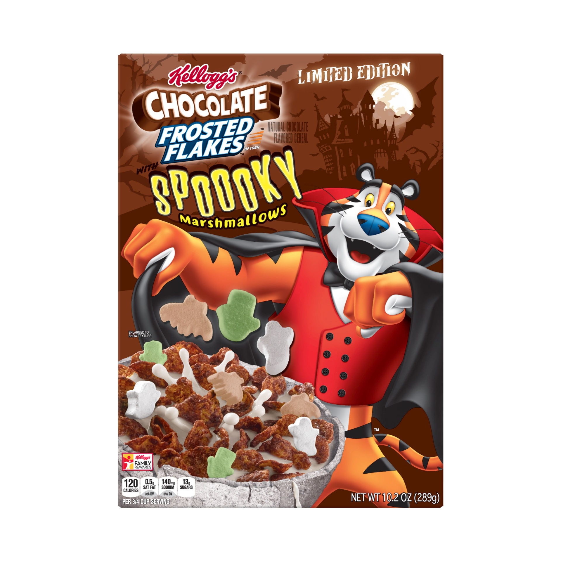 slide 2 of 7, Kellogg's Chocolate Frosted Flakes With Spoooky Marshmallows, 10.2 oz