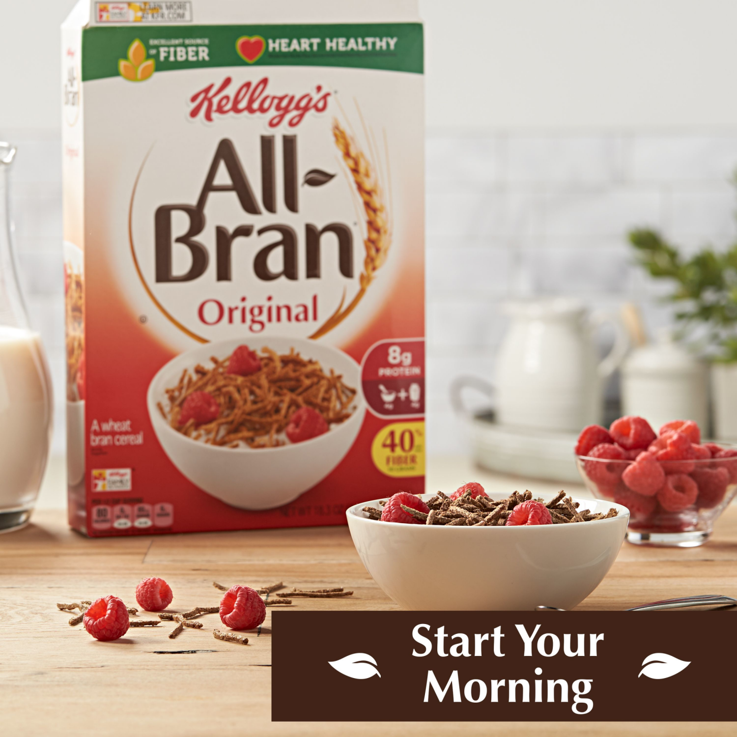 slide 5 of 5, All-Bran Kellogg's All-Bran Cold Breakfast Cereal Original, 18.6 oz, 18.6 oz