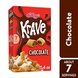 Krave Kellogg's Krave Cold Breakfast Cereal Chocolate, 7 Vitamins and Minerals, 11.4 oz