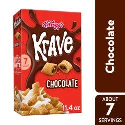 Krave Kellogg's Krave Cold Breakfast Cereal Chocolate, 7 Vitamins and Minerals, 11.4 oz