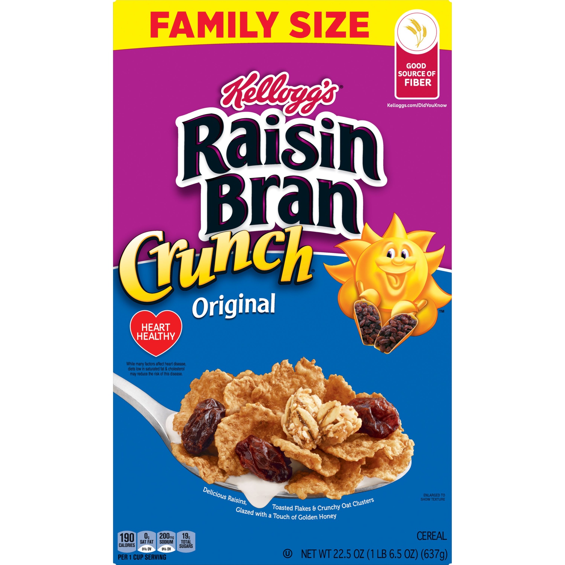 slide 6 of 7, Kellogg's Raisin Bran Crunch Original Cold Breakfast Cereal, 22.5 oz