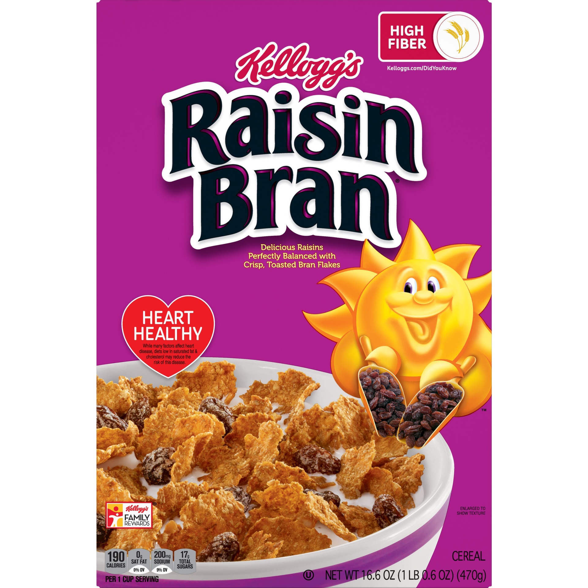slide 2 of 7, Kellogg's Raisin Bran Original Cold Breakfast Cereal, 16.6 oz