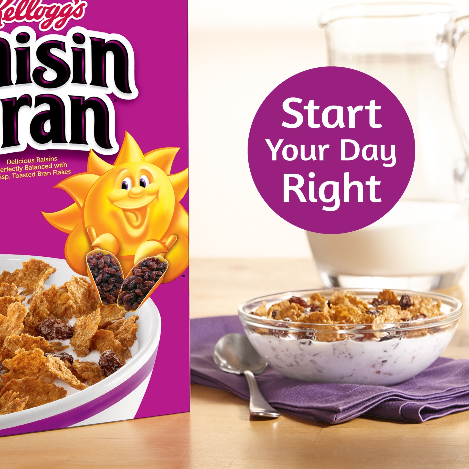 slide 5 of 7, Kellogg's Raisin Bran Original Cold Breakfast Cereal, 16.6 oz