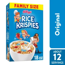 Rice Krispies Kellogg's Rice Krispies Breakfast Cereal Original, Kids Snacks, 18 oz