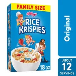 Rice Krispies Kellogg's Rice Krispies Breakfast Cereal Original, Kids Snacks, 18 oz