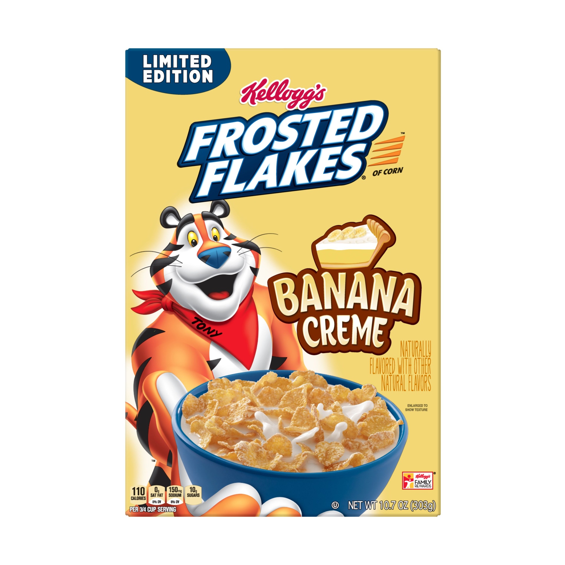 slide 2 of 7, Kellogg's Frosted Flakes, Breakfast Cereal, Banana Crme, An Excellent Source of 7 Vitamins and Minerals, 10.7 oz