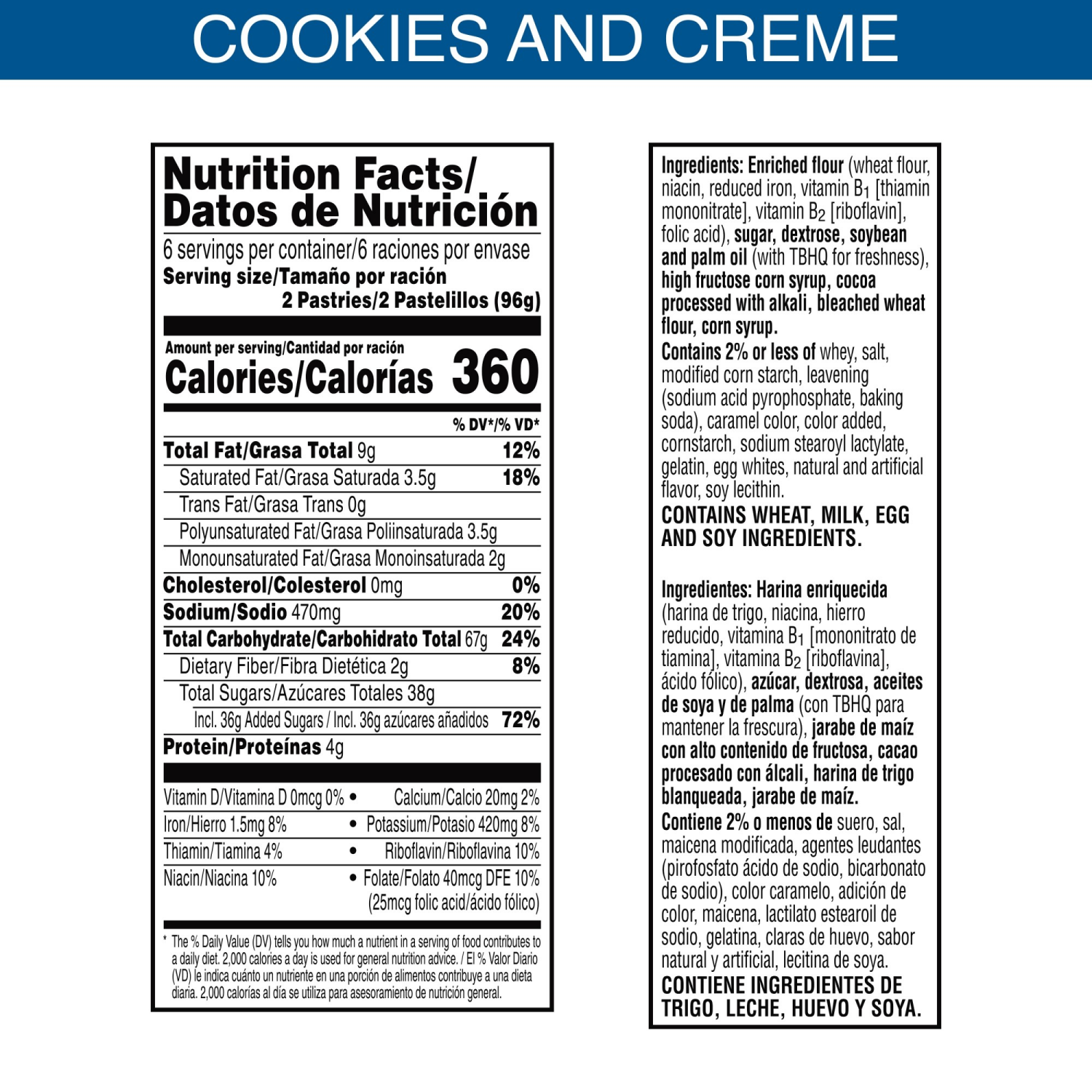 slide 7 of 8, Pop-Tarts Cookies and Creme Toaster Pastries, 12 ct