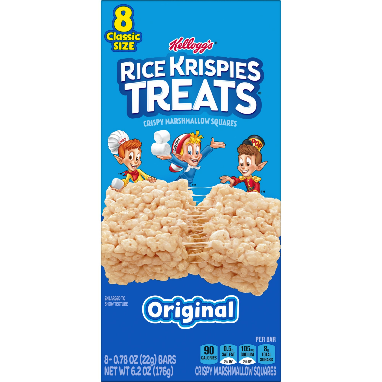 slide 5 of 8, Rice Krispies Treats Original Crispy Marshmallow Squares, 8 ct