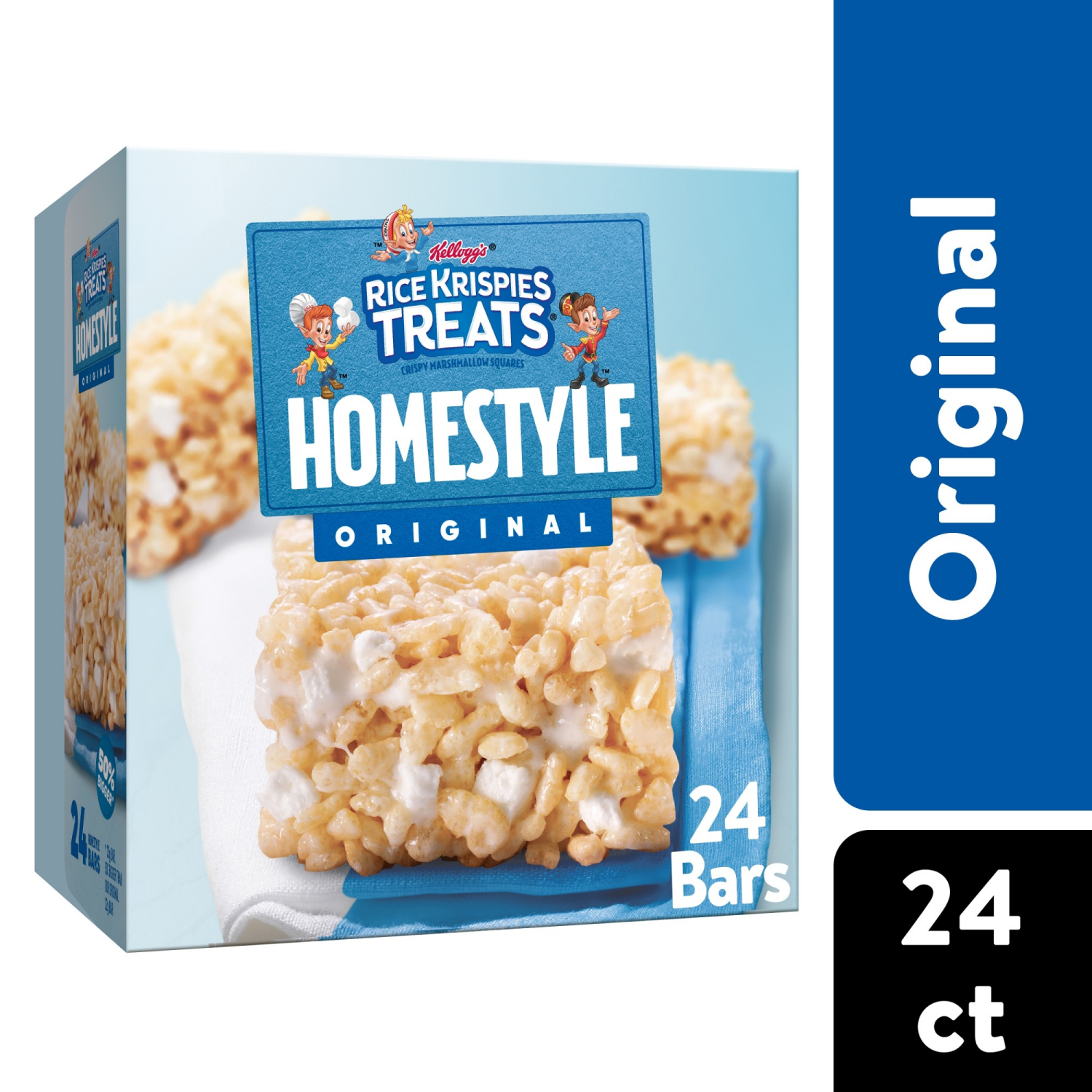 slide 1 of 8, Rice Krispies Treats Homestyle Original Marshmallow Snack Bars, 24 ct