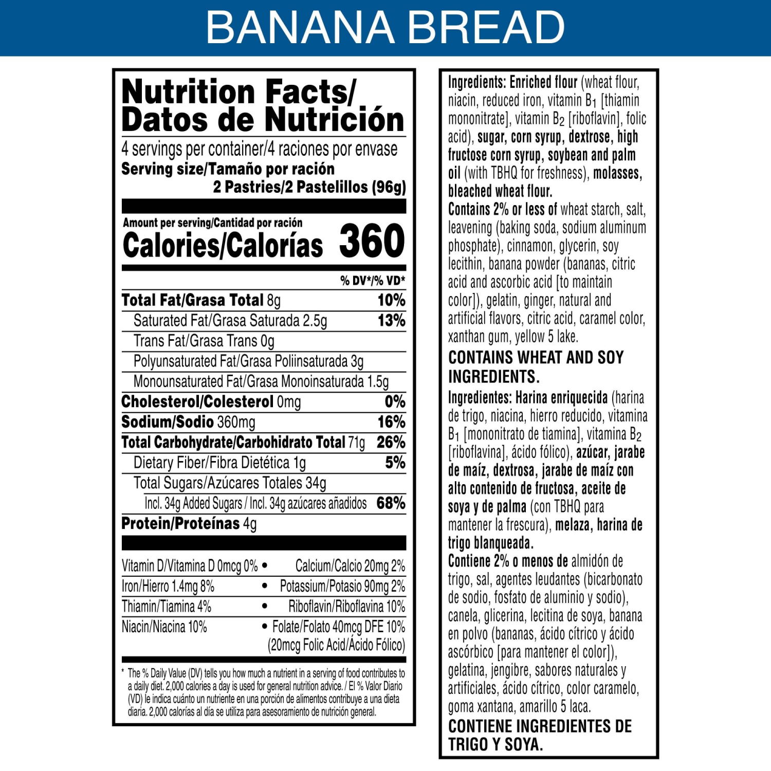 slide 6 of 8, Pop-Tarts Pop Tarts Frosted Banana Bread Toaster Pastries, 13.5 oz, 8 Count, 8 ct