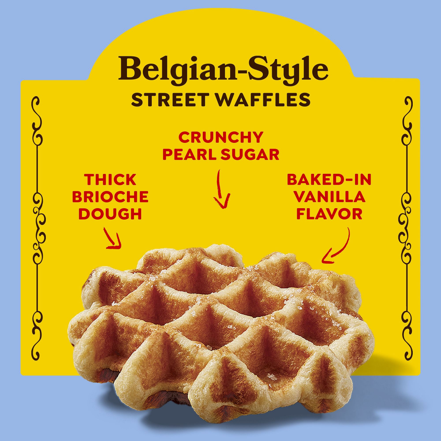 slide 2 of 5, Eggo Kellogg's Eggo Liege Vanilla Bean Frozen Belgian-Style Street Waffles, 7.76 oz