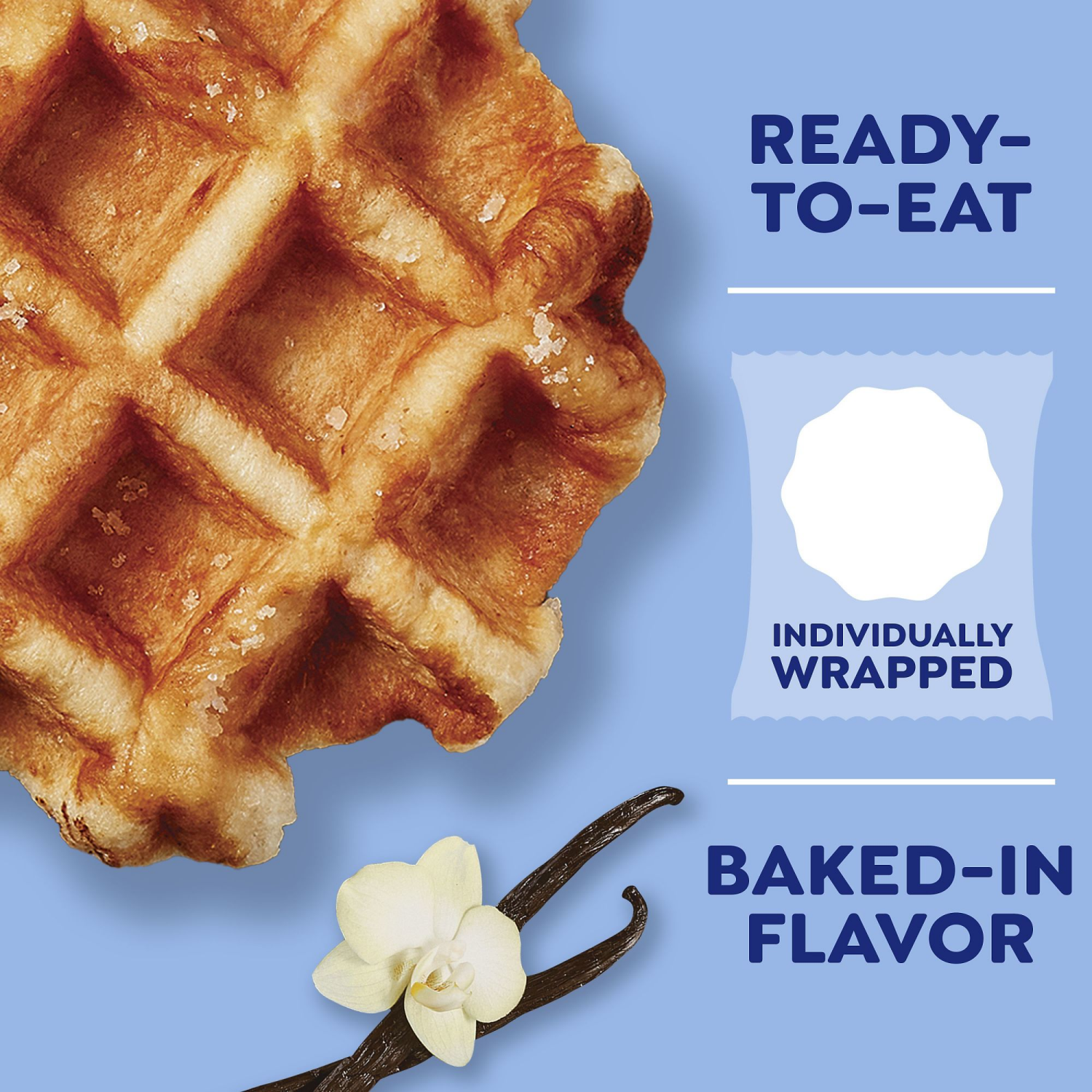 slide 5 of 5, Eggo Kellogg's Eggo Liege Vanilla Bean Frozen Belgian-Style Street Waffles, 7.76 oz