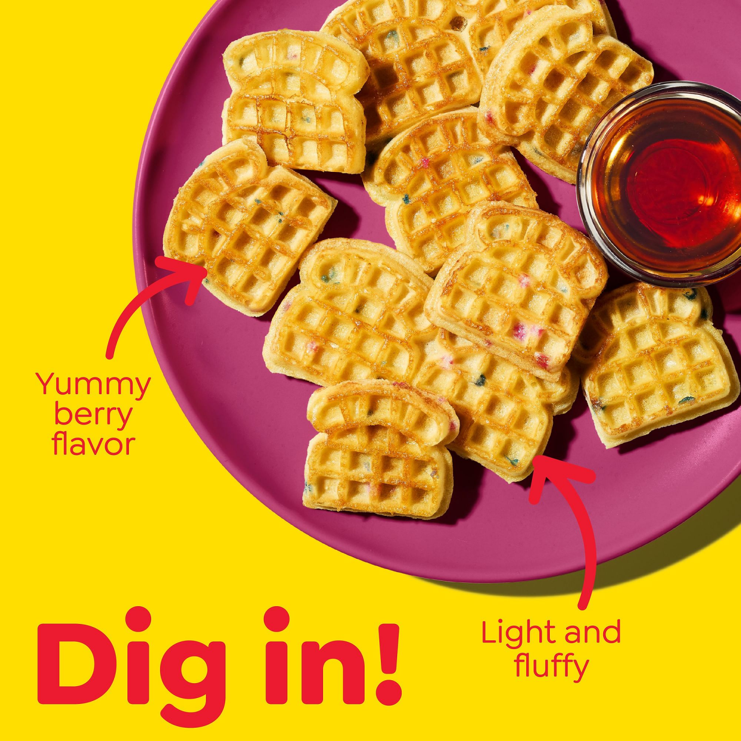 slide 2 of 5, Eggo Kellogg's Eggo Minis Berry Blast Toast Frozen Waffle Bites, 10 ct