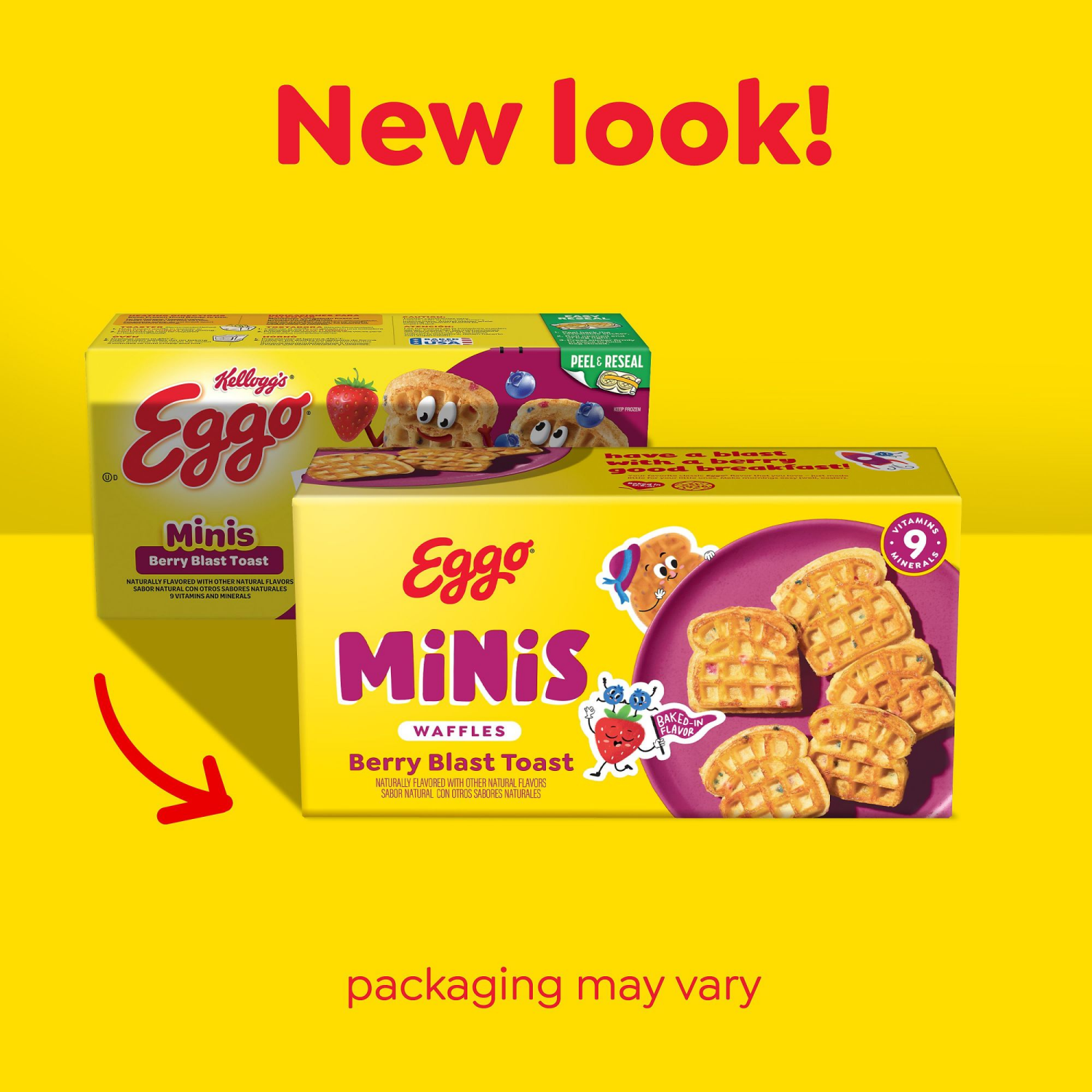 slide 4 of 5, Eggo Kellogg's Eggo Minis Berry Blast Toast Frozen Waffle Bites, 10 ct