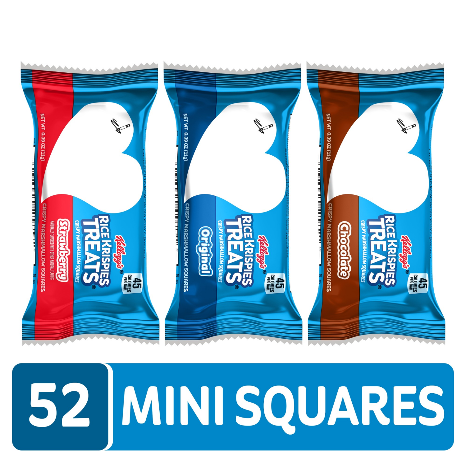 slide 4 of 8, Kellogg's Rice Krispies Treats Squares 3 Flavors 20.17oz, 52 ct