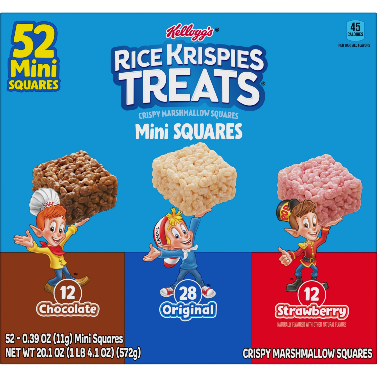 slide 5 of 8, Kellogg's Rice Krispies Treats Squares 3 Flavors 20.17oz, 52 ct