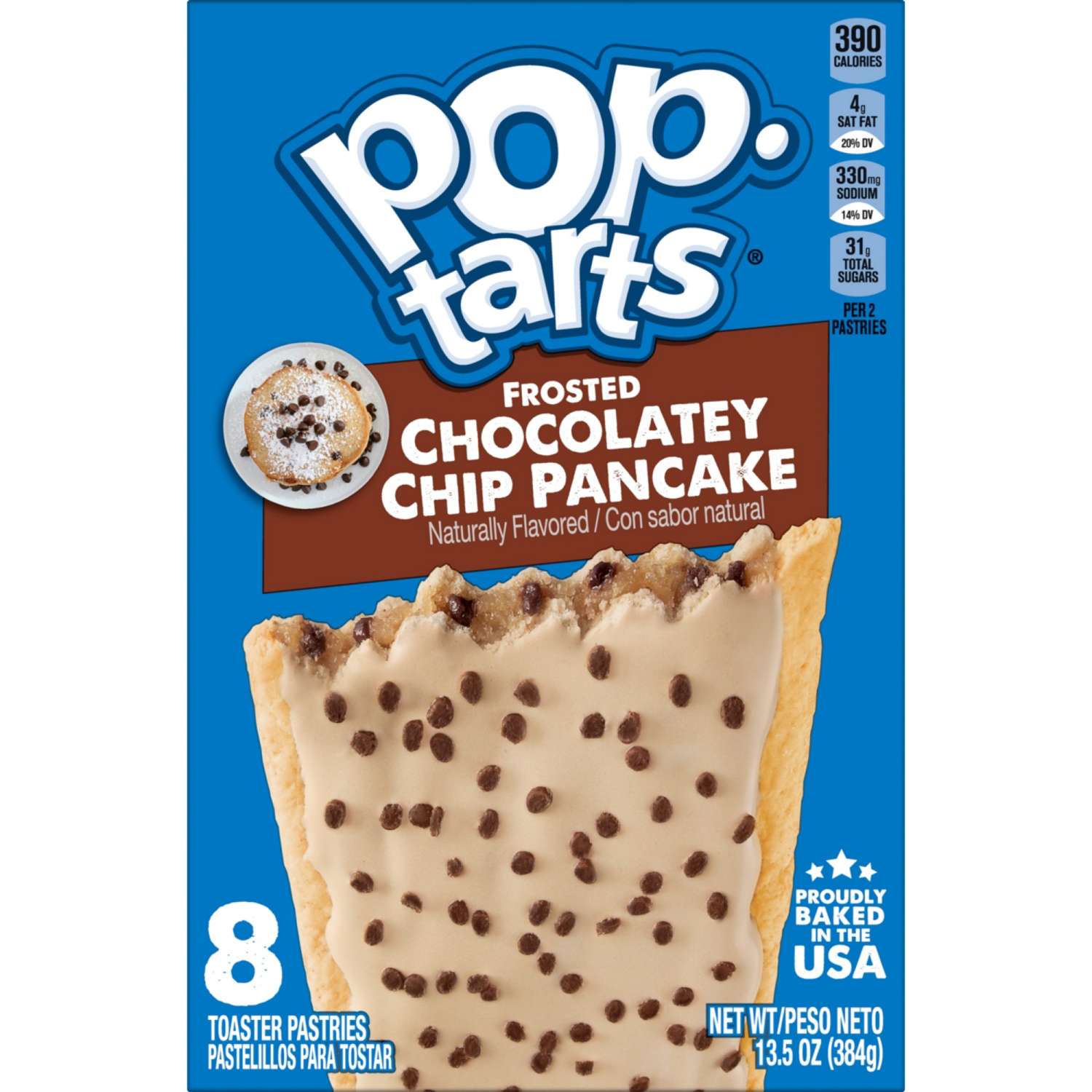 slide 5 of 8, Pop-Tarts Frosted Chocolatey Chip Pancake Toaster Pastries, 8 ct