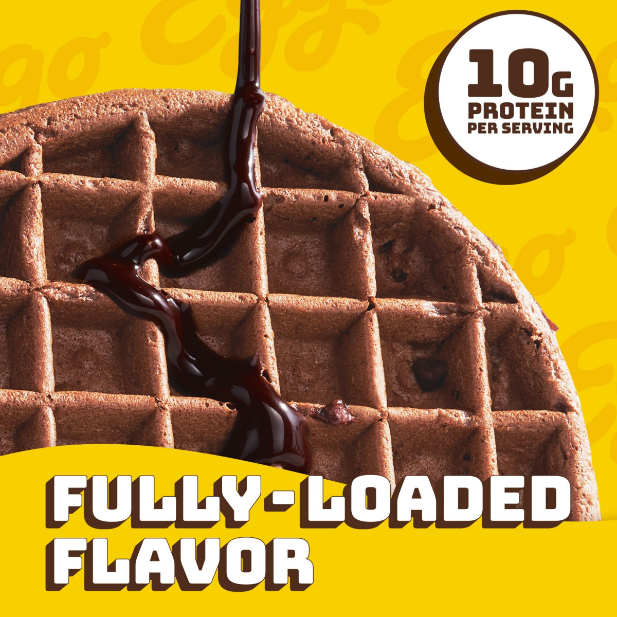 slide 15 of 27, Eggo Fully Loaded Protein Waffles, Frozen Breakfast, 10g Protein, Chocolate Chip Brownie, 12.3oz Box, 10 Waffles, 12.3 oz