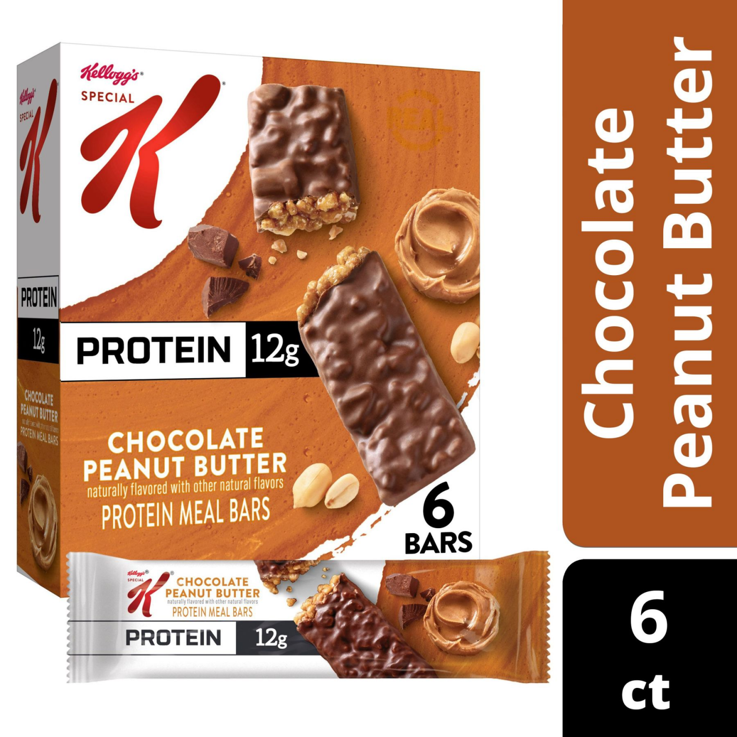 slide 1 of 8, Special K Bar Protein Meal Bars Chocolate Peanut Butter, 6 ct