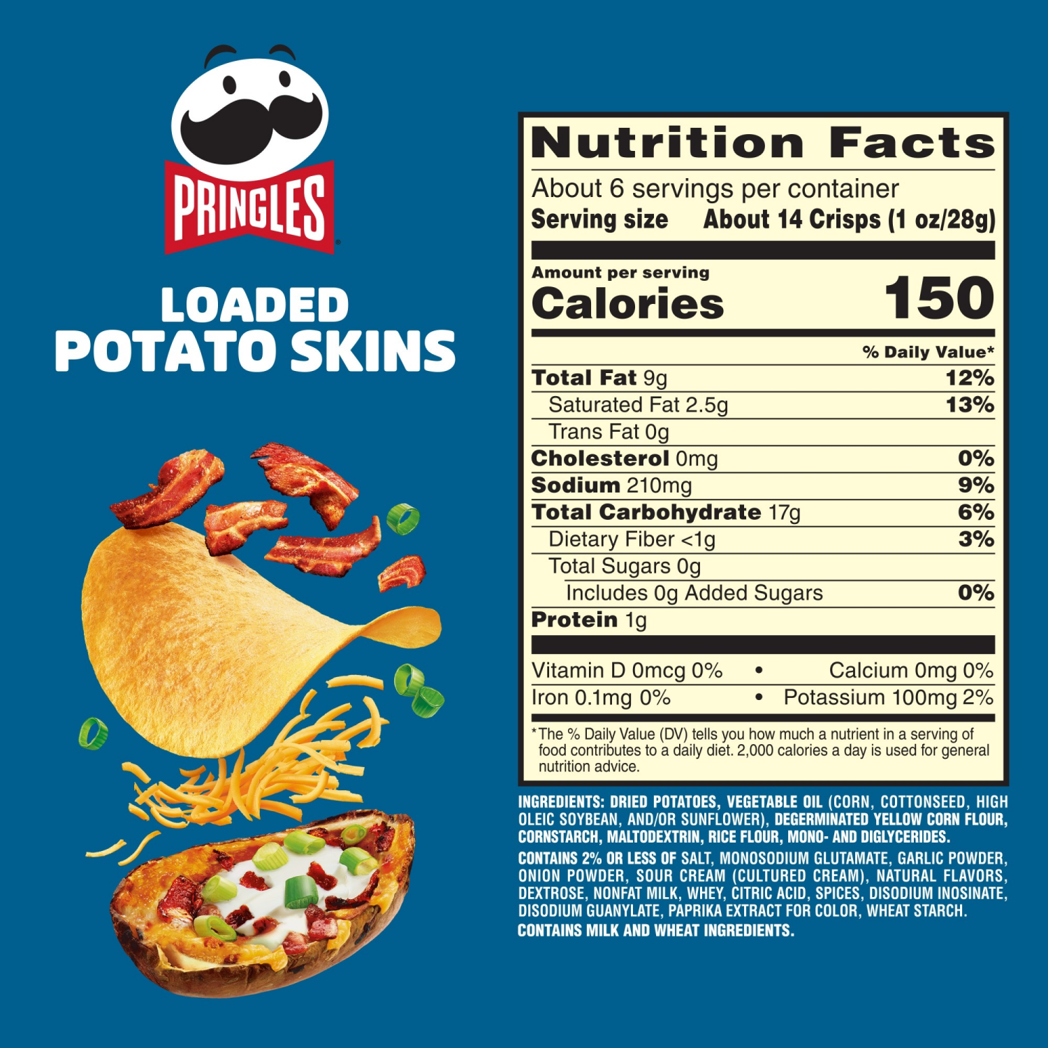 slide 4 of 5, Pringles Loaded Potato Skins, 5.6 oz
