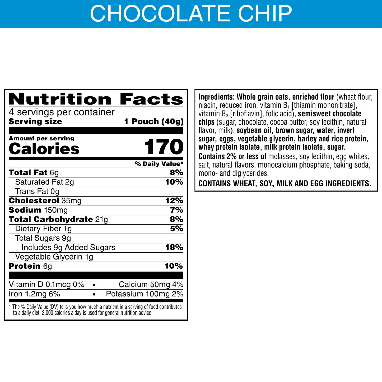 slide 5 of 5, Nutri-Grain Power-Fulls Soft Baked Oat Bites, Protein Snacks, Whole Grain, Chocolate Chip, 5.6oz Box, 4 Pouches, 5.6 oz