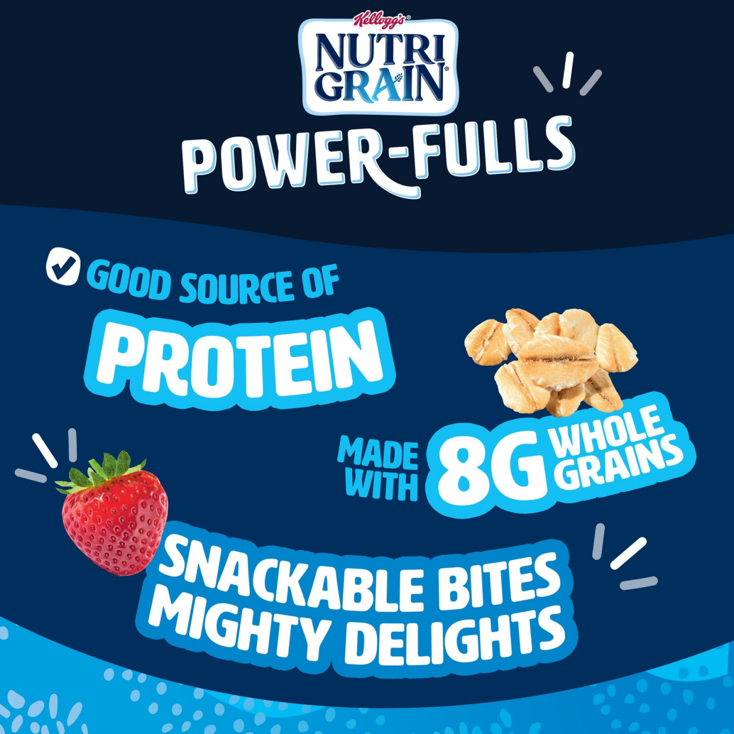 slide 2 of 5, Nutri-Grain Power-Fulls Soft Baked Oat Bites, Protein Snacks, Whole Grain, Strawberry, , 4 Pouches - 5.6 oz, 5.6 oz