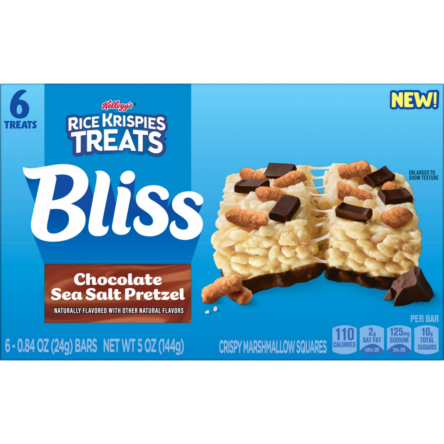 slide 3 of 8, Rice Krispies Treats Squares Chocolate Sea Salt 5oz, 6 ct