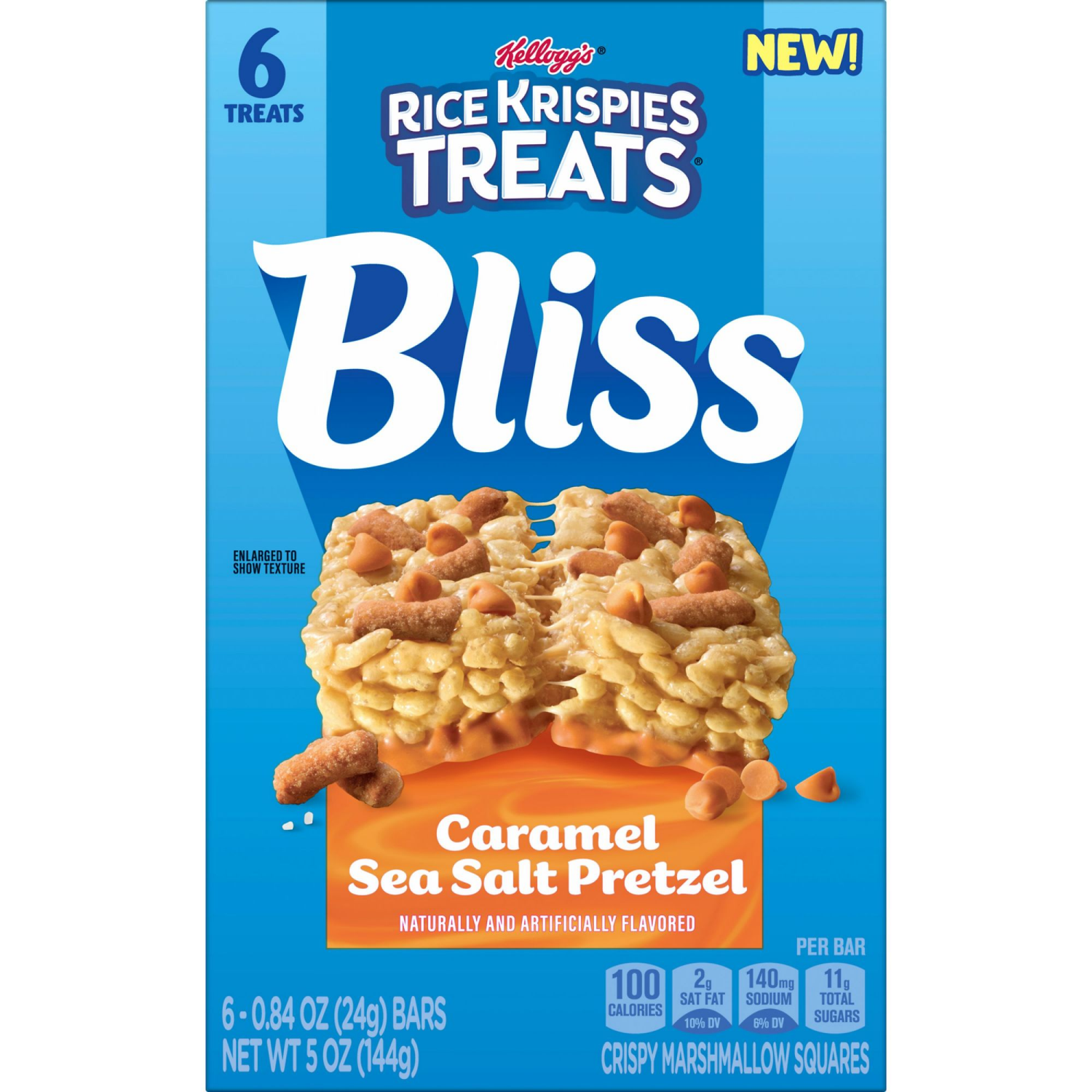 slide 3 of 5, Rice Krispies Treats Squares Caramel Pretzel 5oz, 6 ct
