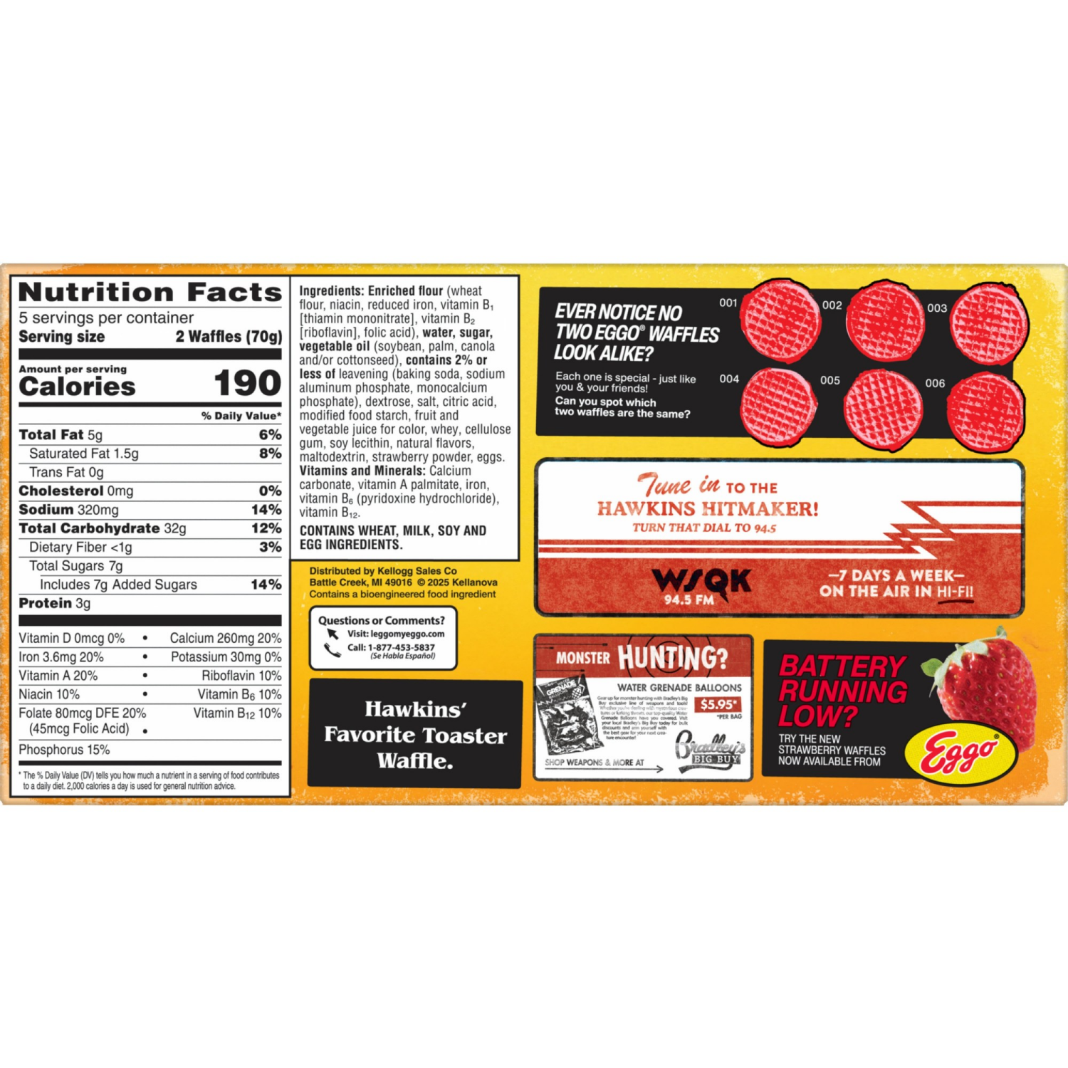 slide 5 of 8, Eggo Frozen Waffles Strawberry, 10 ct