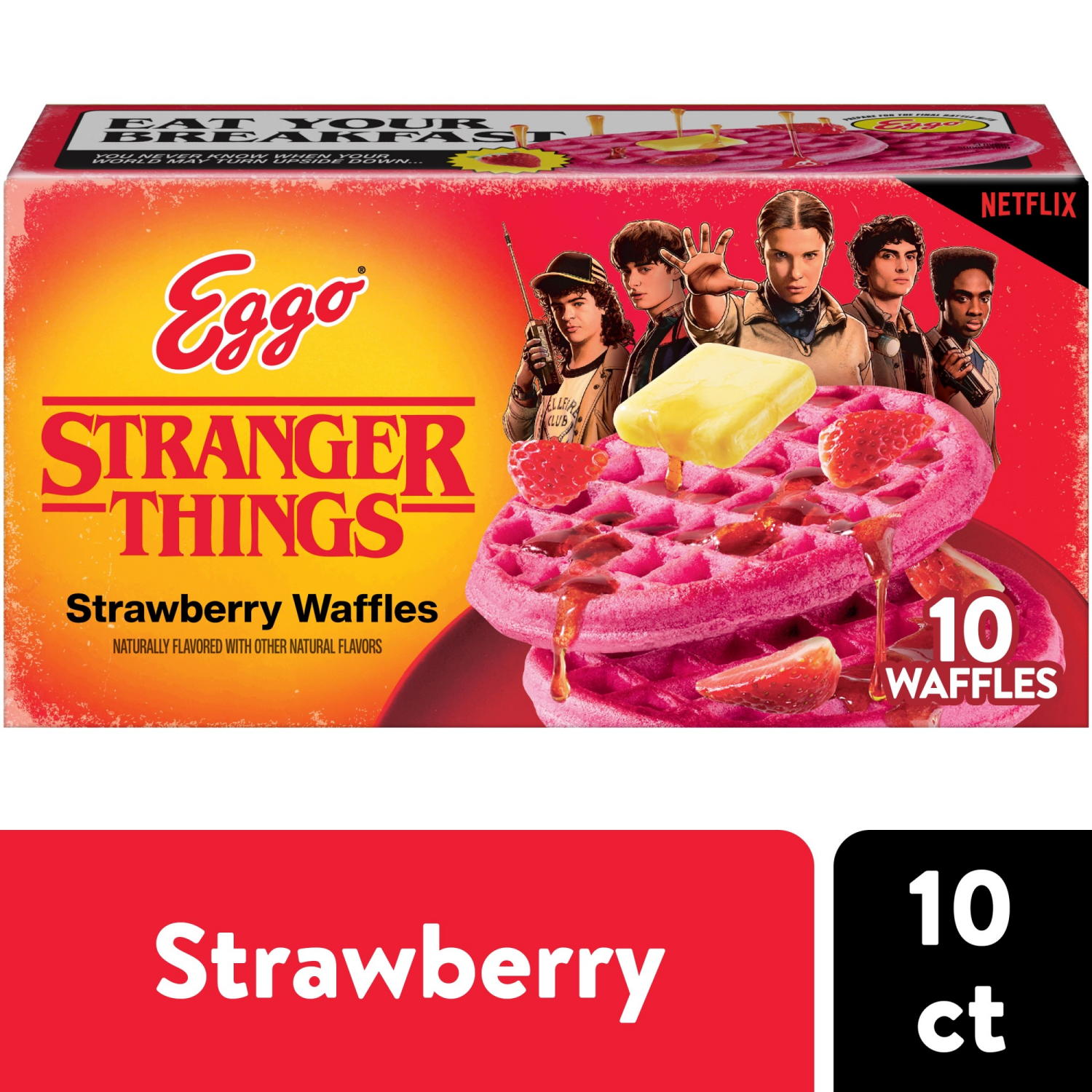 slide 1 of 8, Eggo Frozen Waffles Strawberry, 10 ct