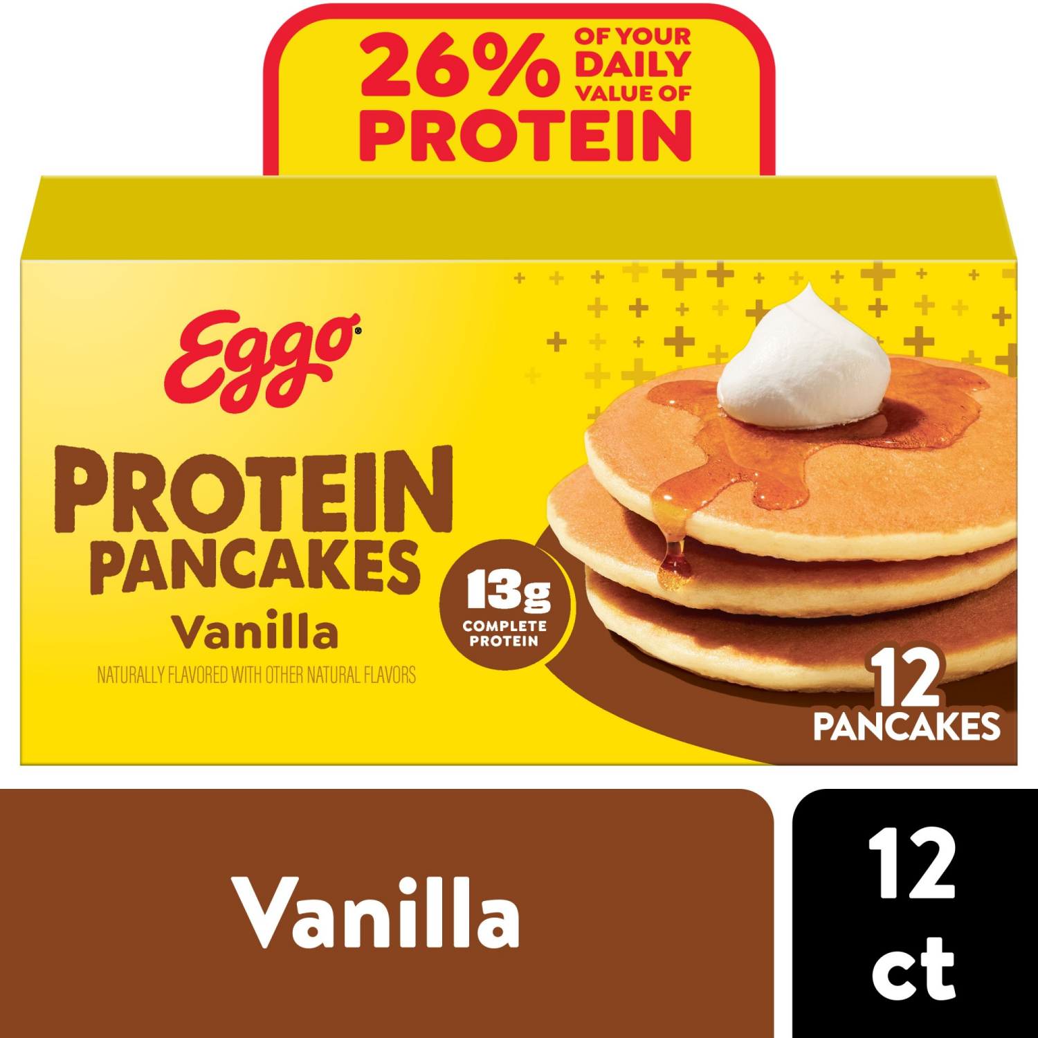 slide 1 of 8, Eggo Protein Pancakes Vanilla, Frozen Breakfast, 14.8 oz, 12 Count, 14.8 oz, 12 ct