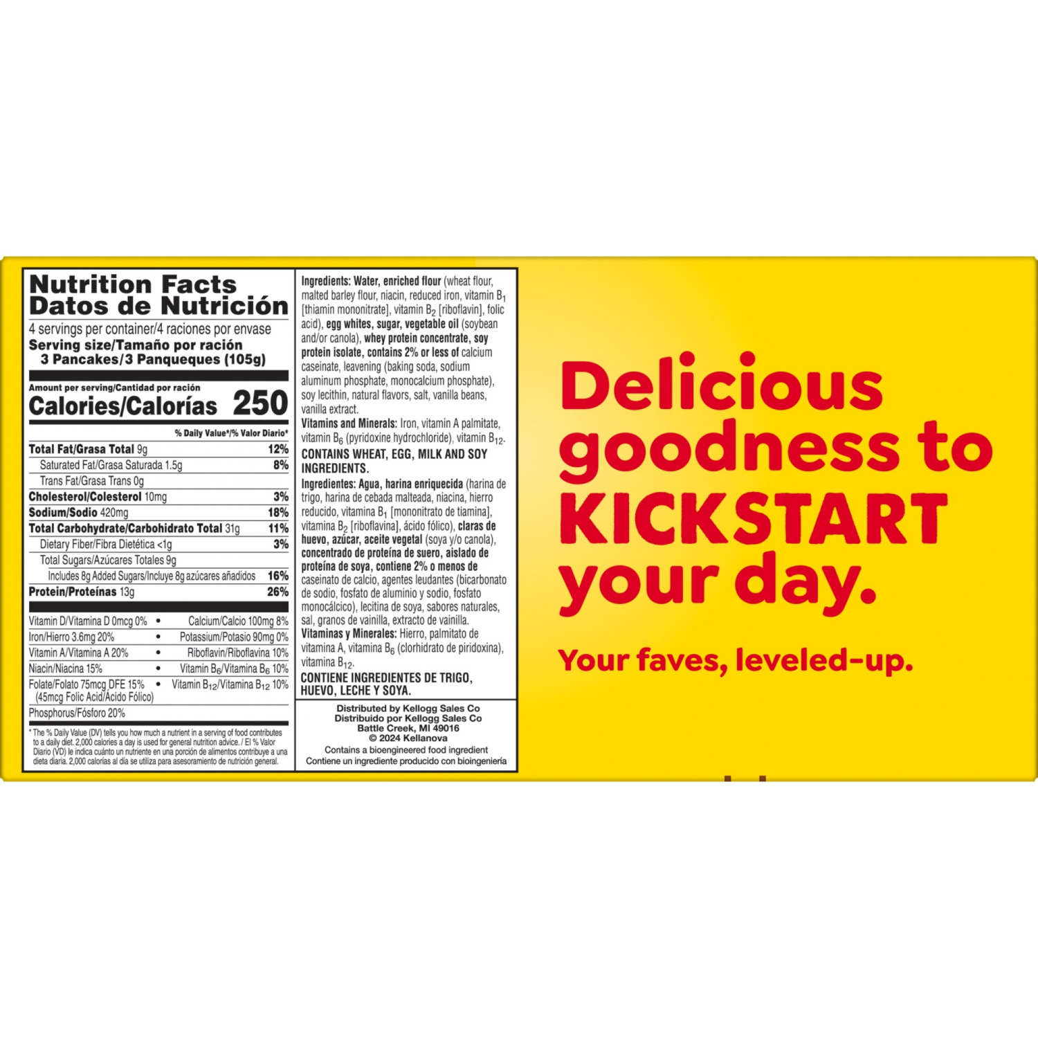 slide 3 of 8, Eggo Protein Pancakes Vanilla, Frozen Breakfast, 14.8 oz, 12 Count, 14.8 oz, 12 ct