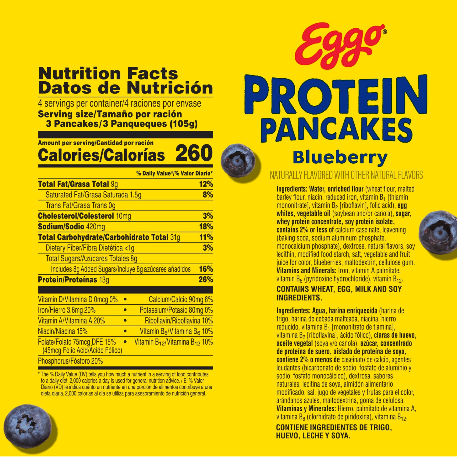 slide 5 of 8, Eggo Pancakes Blueberry 14.8oz, 12 ct