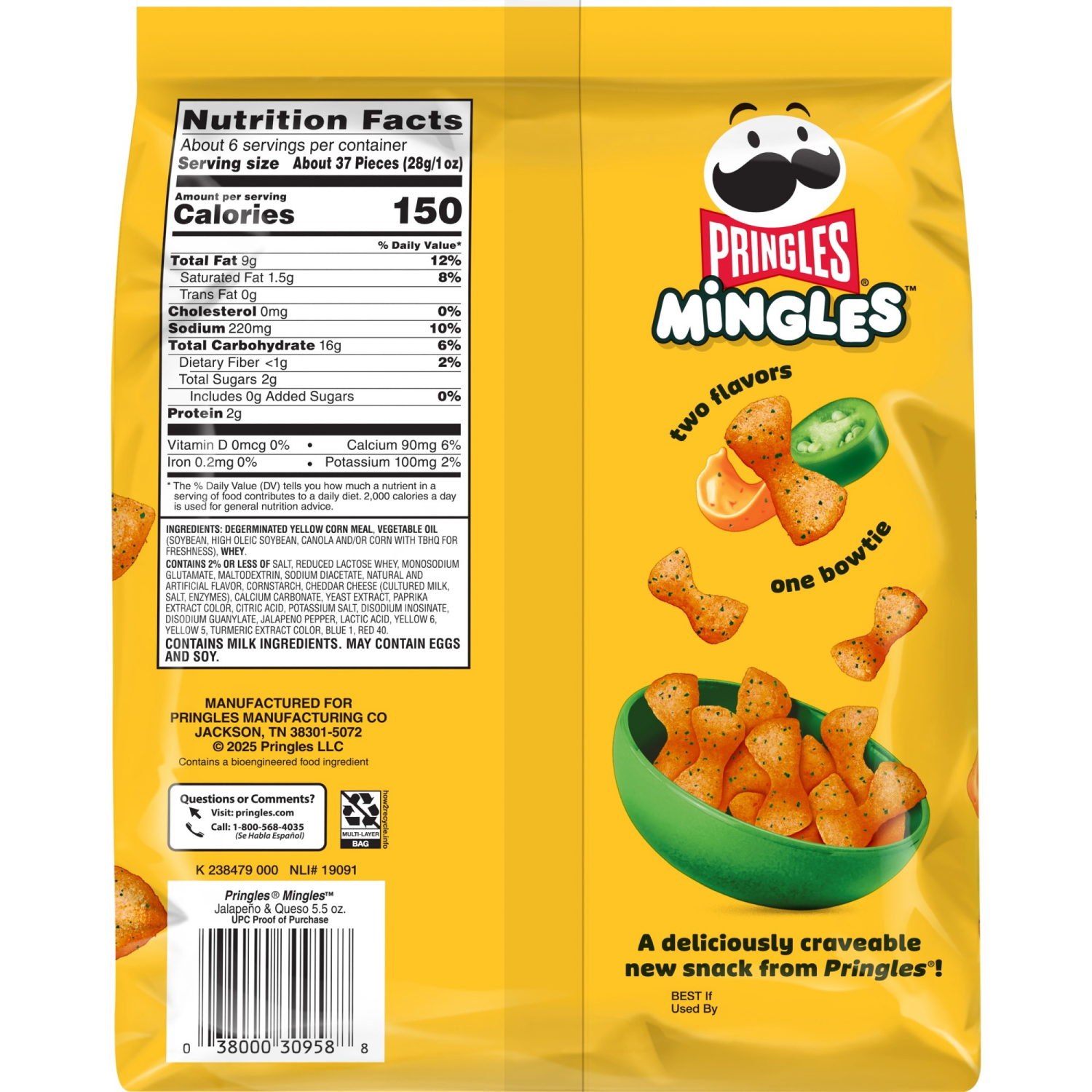 slide 2 of 4, Pringles Mingles Puffed Snacks Jalapeno and Queso, 5.5 oz