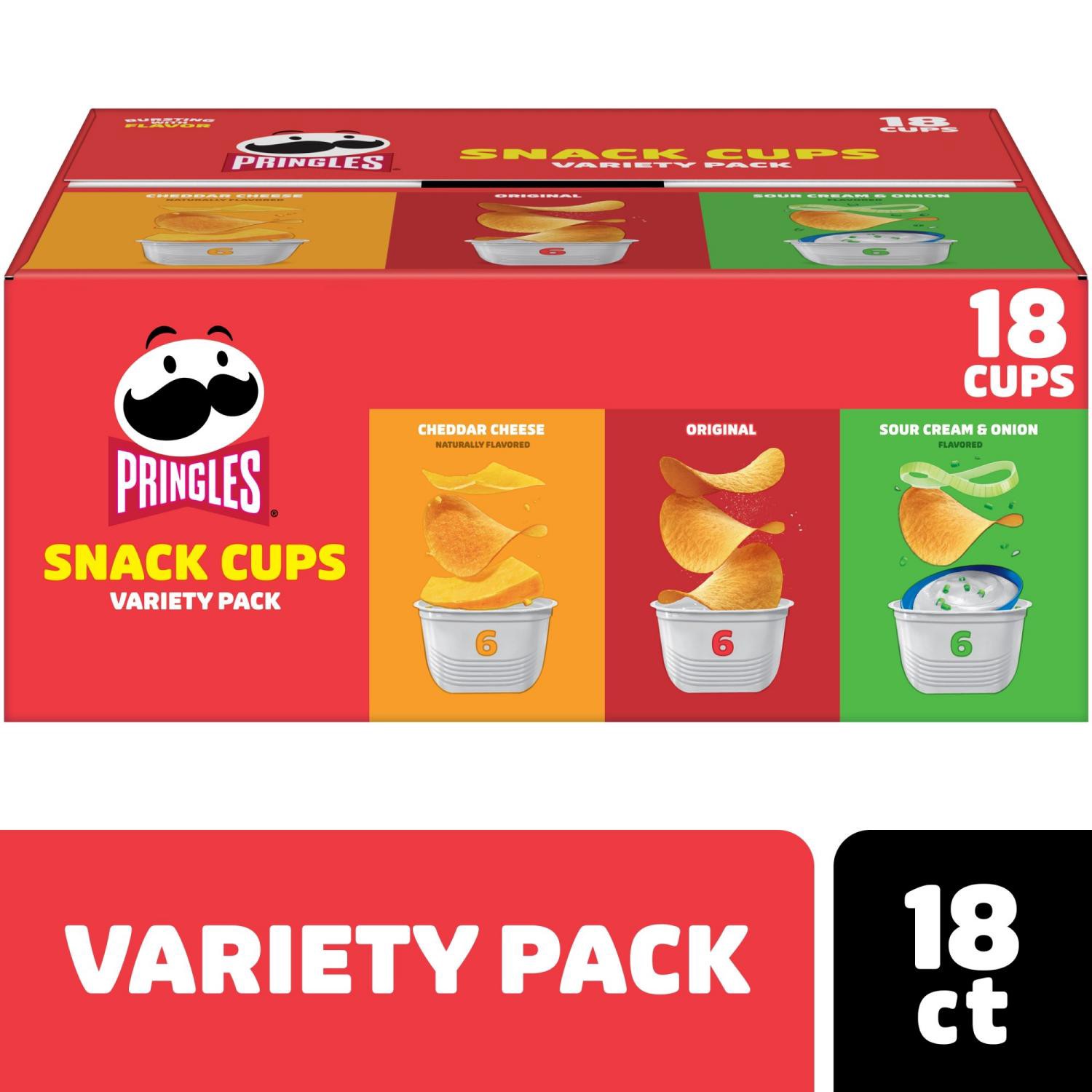 slide 1 of 8, Pringles Variety Pack Potato Crisps Chips, Lunch Snacks, 18 Count, 18 ct