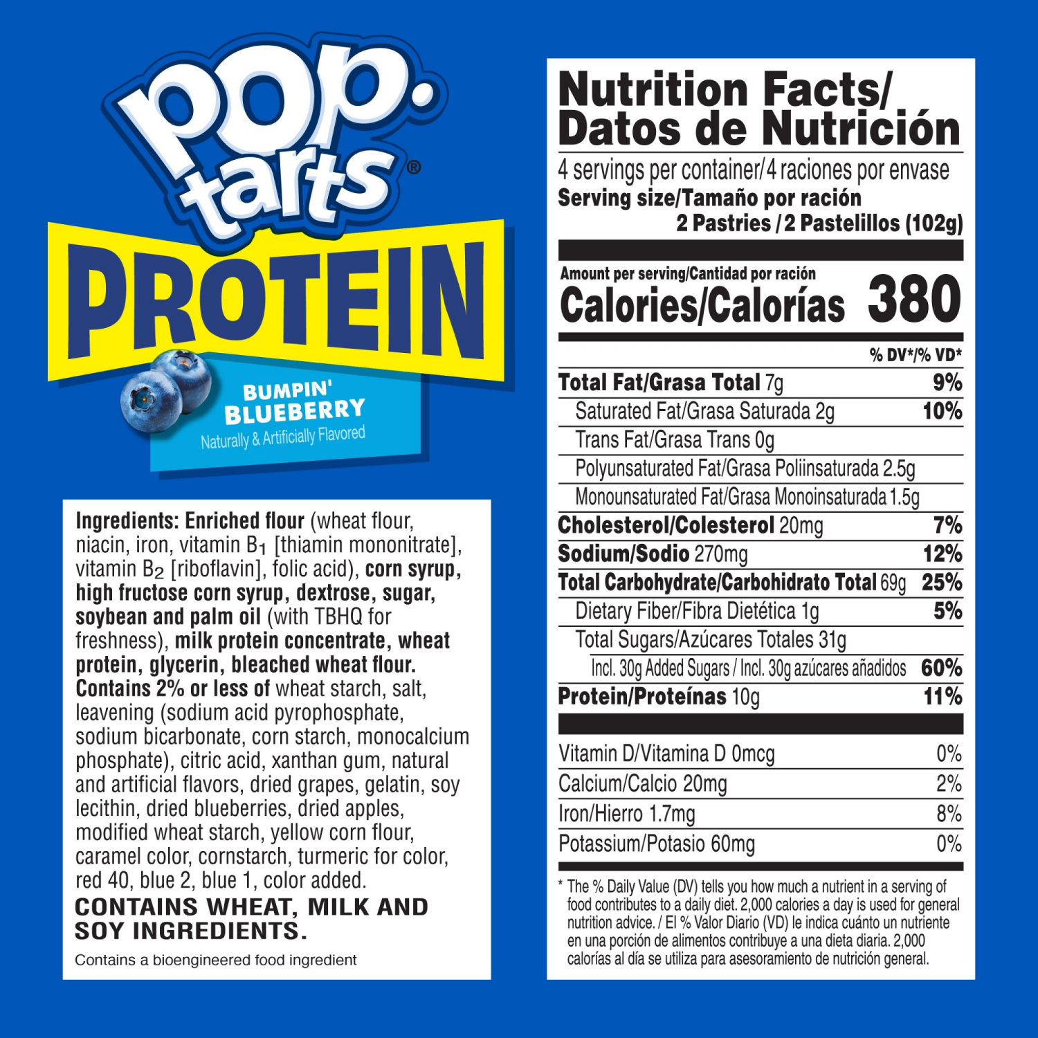slide 5 of 8, POP TARTS Pop Tart Protein Blueberry 8ct 14.39 Oz, 8 ct, 14.39 oz