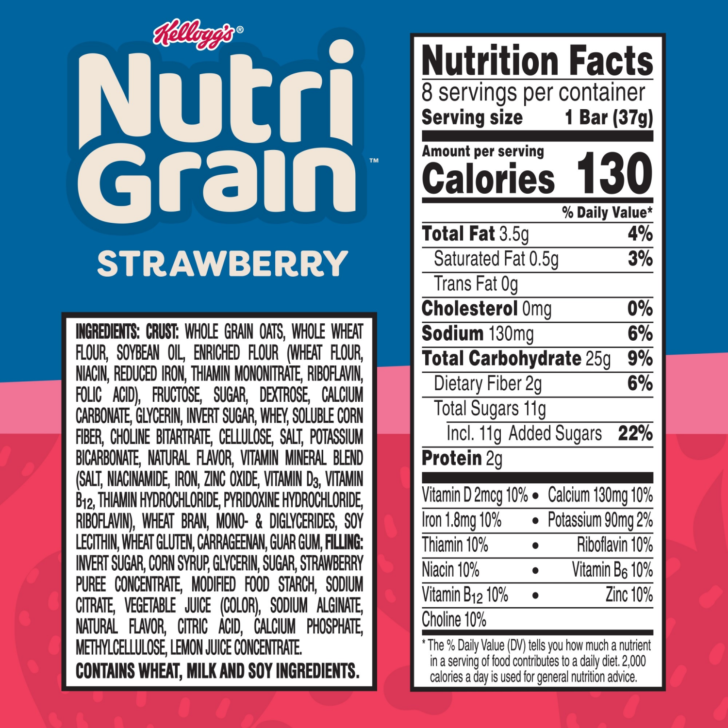 slide 7 of 8, Nutrigrain Nutri-Grain Breakfast Bars Strawberry, 8 ct