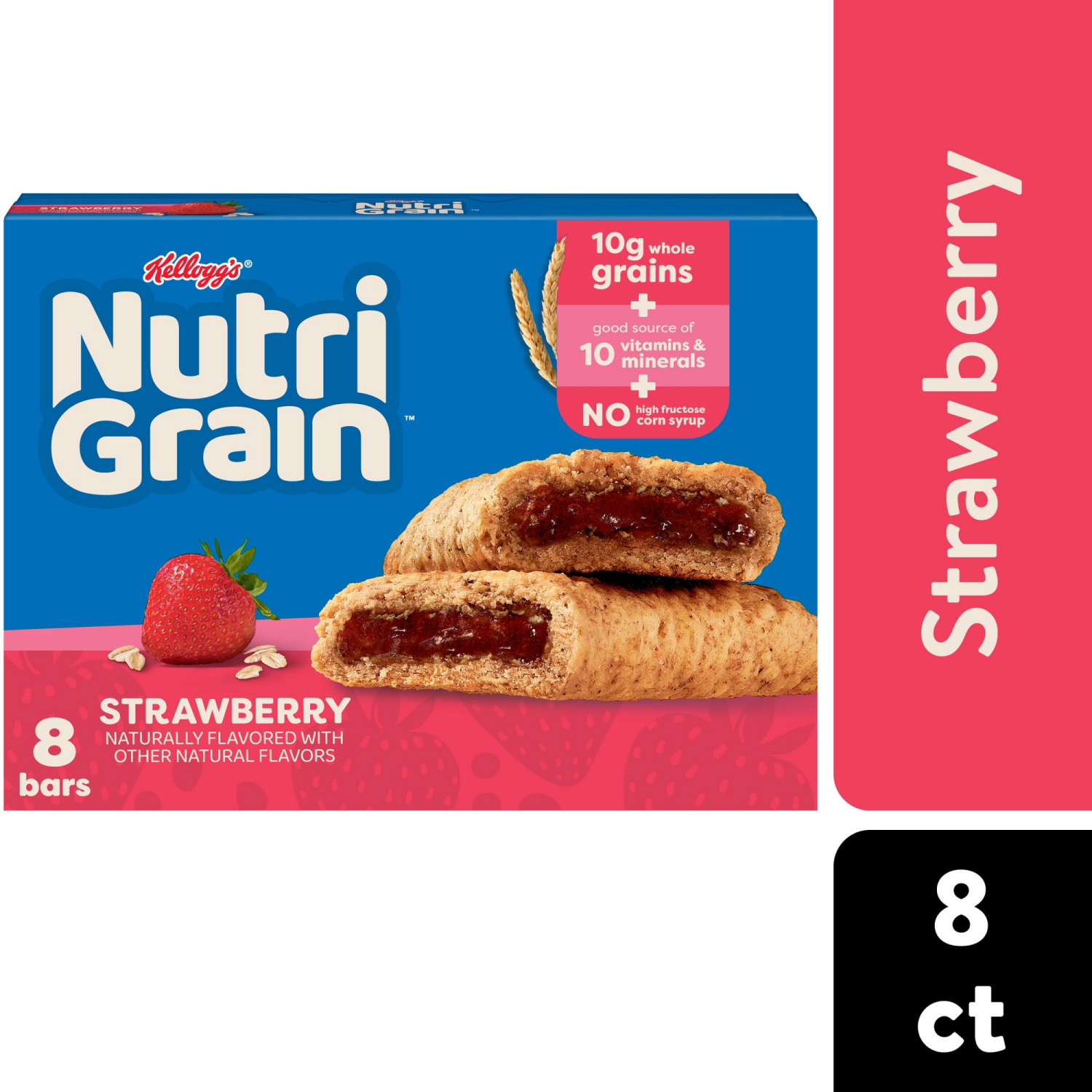 slide 1 of 8, Nutrigrain Nutri-Grain Breakfast Bars Strawberry, 8 ct