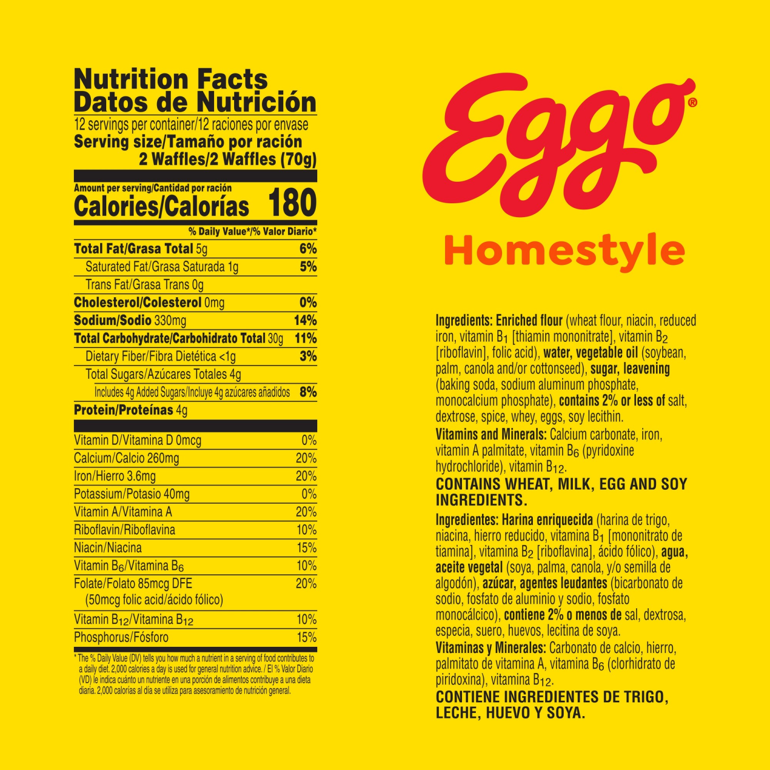 slide 4 of 8, Eggo Kellogg's Eggo Homestyle Frozen Waffles, 24 ct