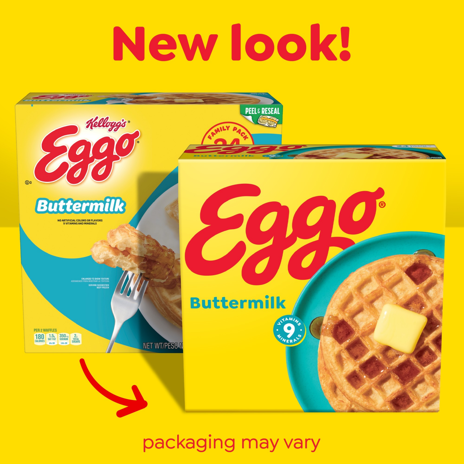 slide 7 of 8, Eggo Kellogg's Eggo Buttermilk Frozen Waffles, 24 ct