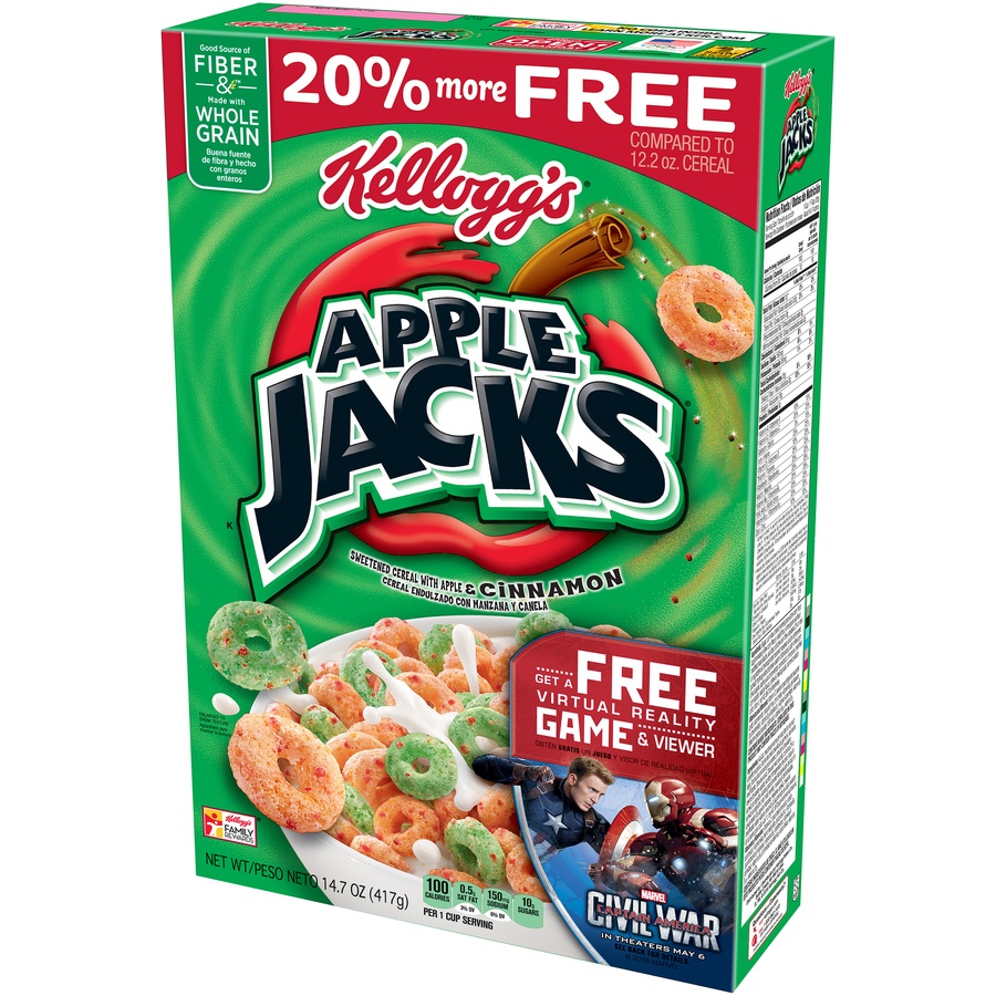 slide 3 of 8, Apple Jacks Bonus Pack Cereal, 18 oz