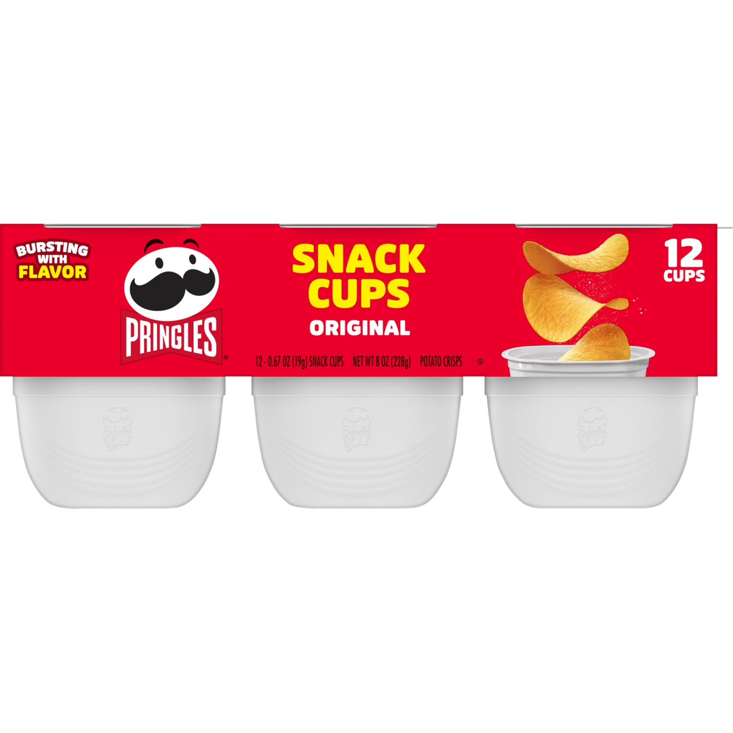 slide 4 of 8, Pringles Snack Stacks 12 Cups Original Potato Crisps 12 - 0.67 oz ea, 12 ct