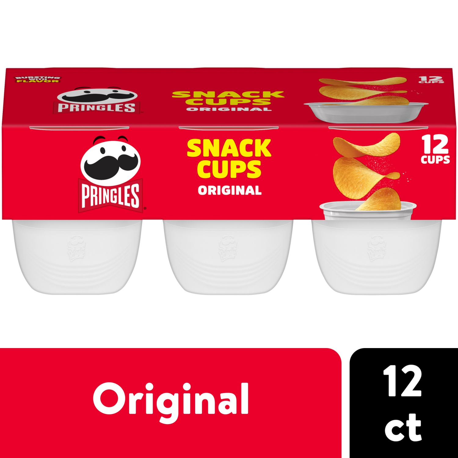 slide 1 of 8, Pringles Snack Stacks 12 Cups Original Potato Crisps 12 - 0.67 oz ea, 12 ct