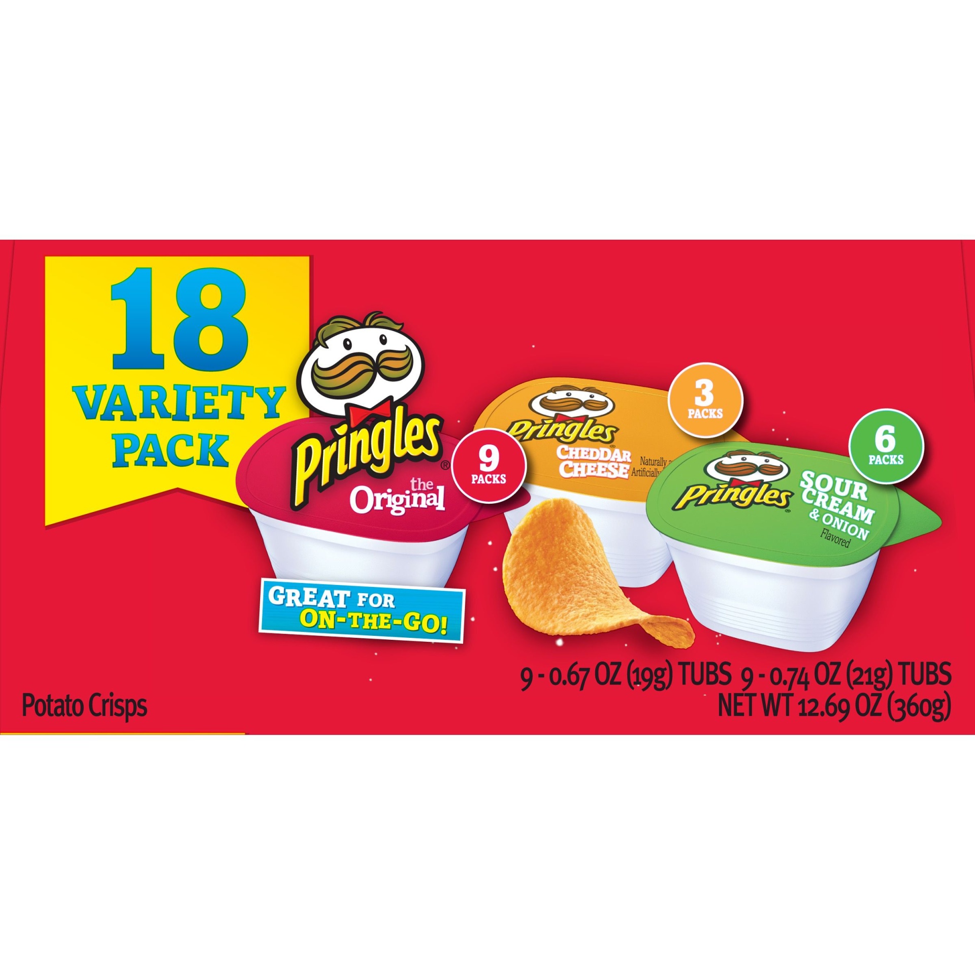 slide 4 of 7, Pringles Variety Pack Potato Crisps 18 Ct Pack, 12.69 oz