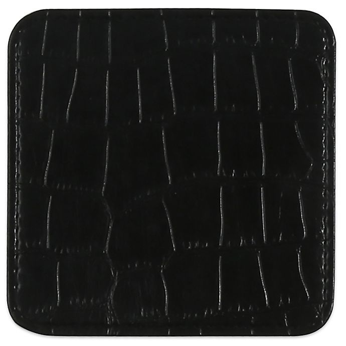 slide 1 of 1, Thirstystone Faux Crocodile Print Coaster - Black, 1 ct