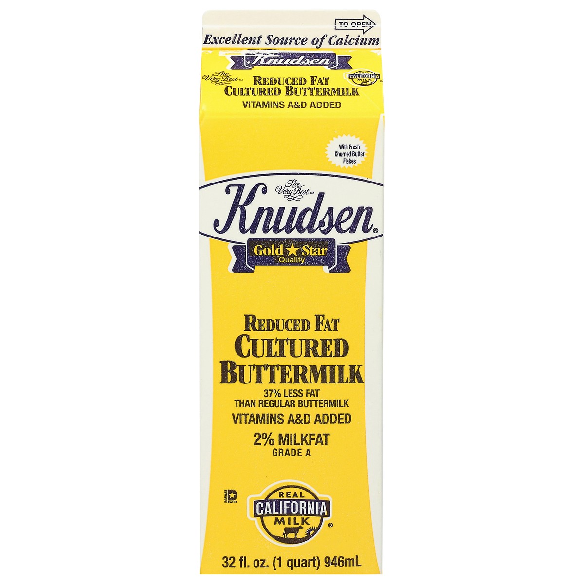 slide 1 of 13, Knudsen Reduced Fat Cultured Buttermilk - 32 fl oz, 32 fl oz