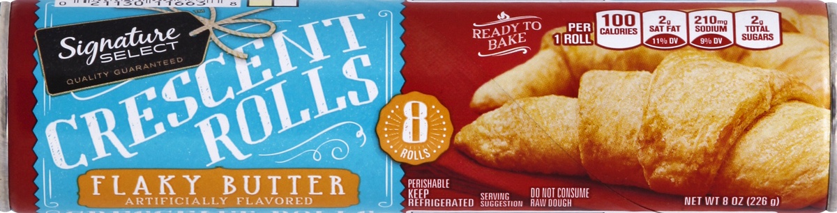 slide 2 of 3, Signature Select Flaky Butter Crescent Rolls 8 ea, 8 oz